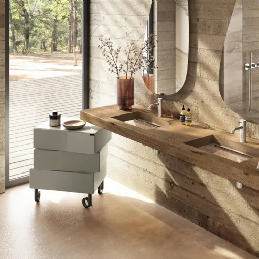 Lago wooden and glass depth washbasin.