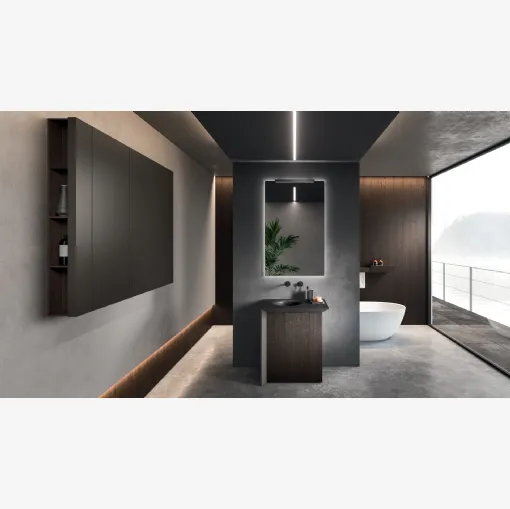 Floor-standing Bathroom Cabinet Modo Project 01 in Dark Oak by Arrital