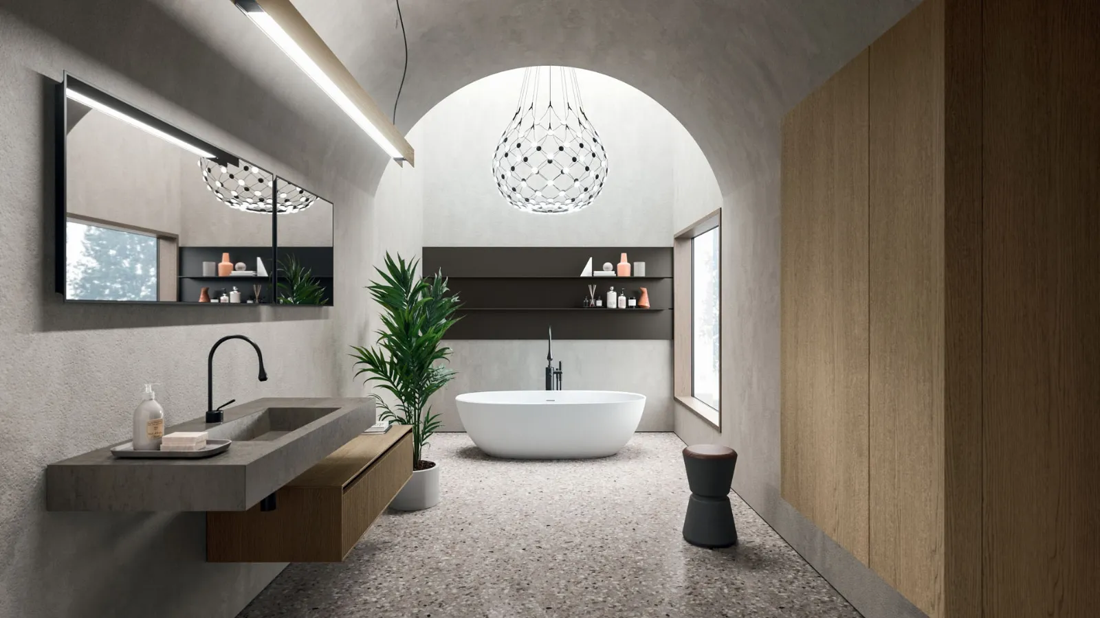 Modo Project 05 Wall-Mounted Bathroom Cabinet in Arrital Oak