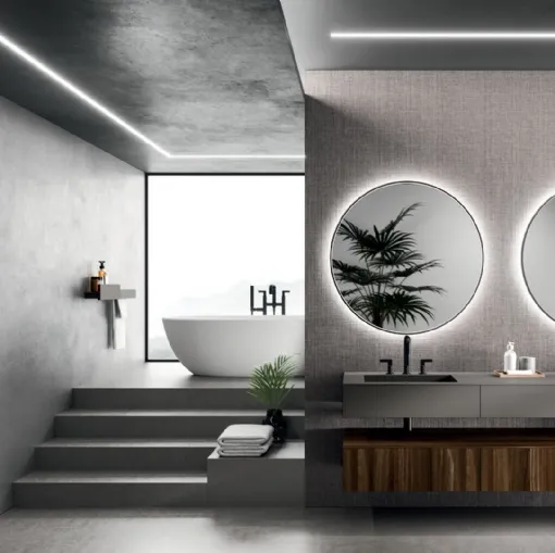Wall-mounted Bathroom Cabinet Modo Project 06 in Arrital Oak