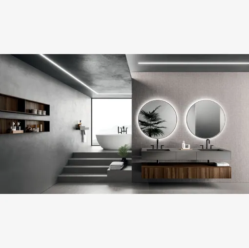 Wall-mounted Bathroom Cabinet Modo Project 06 in Arrital Oak