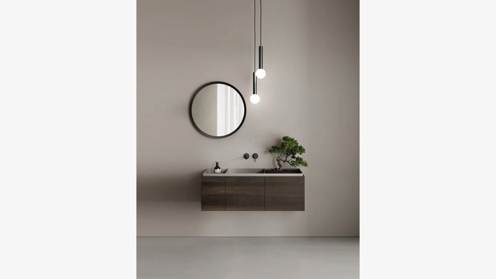 Suspended Oak Nabatei Bathroom Furniture by Antoniolupi.