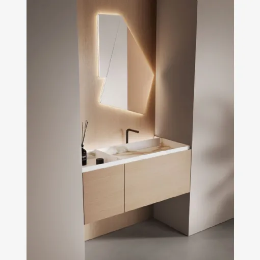 Antoniolupi's Nabatei suspended bathroom cabinet in Oak.