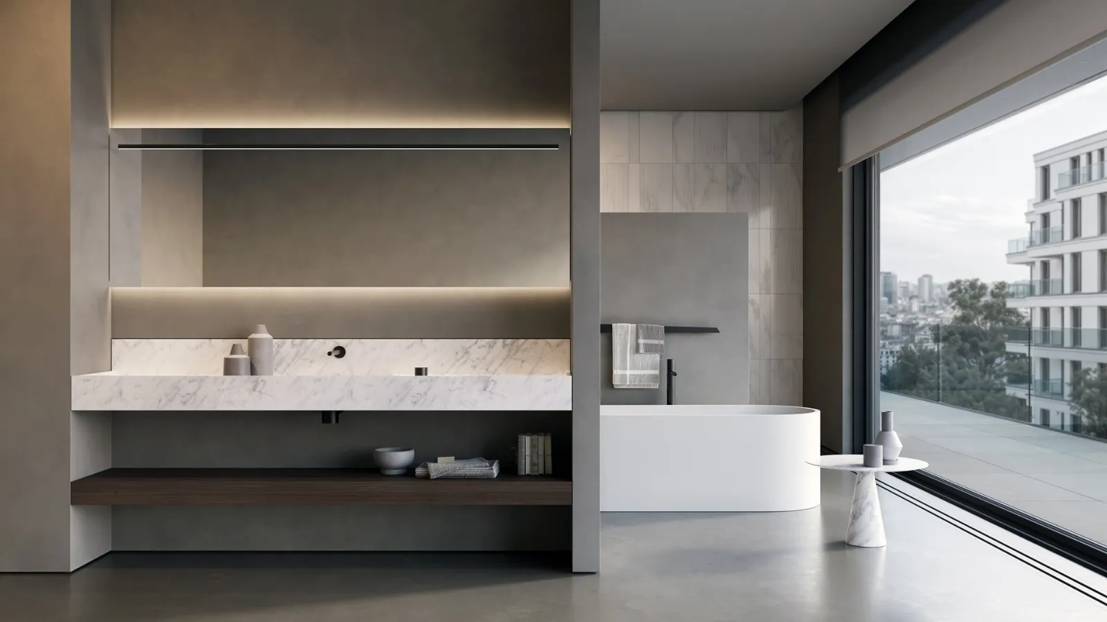 Bathroom cabinet Street_Light in wood by Antoniolupi.