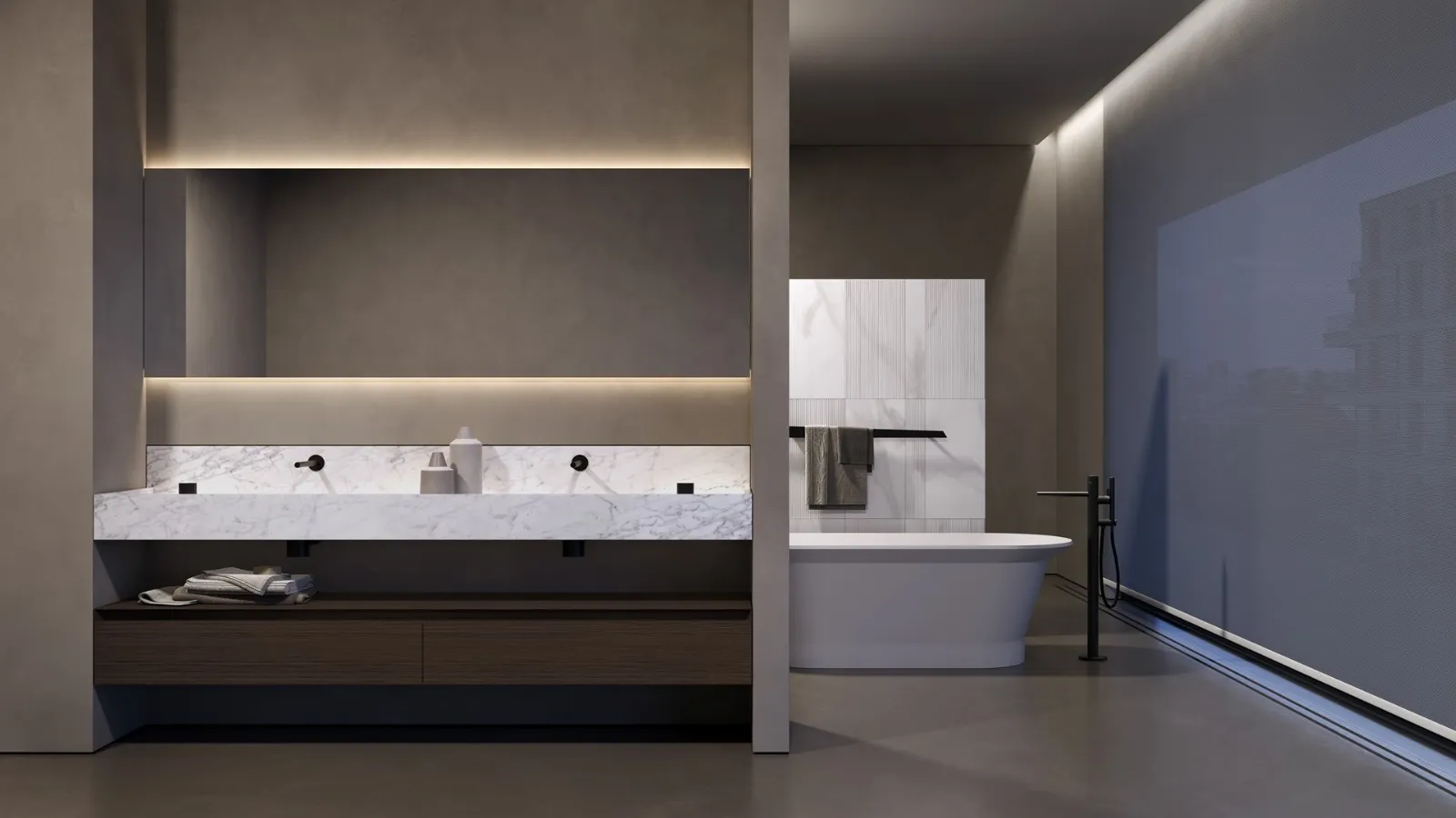 Street_Light wooden bathroom cabinet by Antoniolupi.