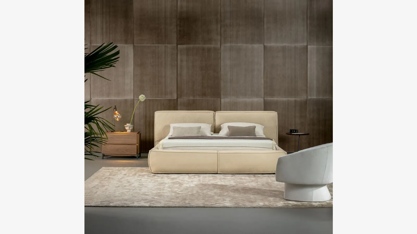 Bonaldo's leather Fluff bed.