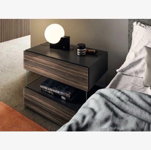 Air 0774 glass bedside table by Lago