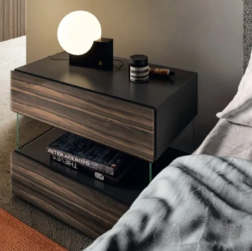 Air 0774 glass bedside table by Lago