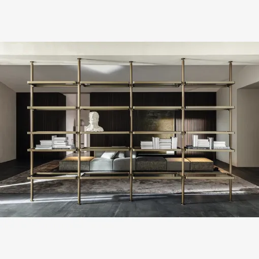 Hector aluminum room divider bookcase by Molteni & C