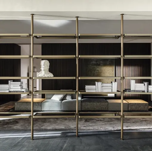 Hector aluminum room divider bookcase by Molteni & C