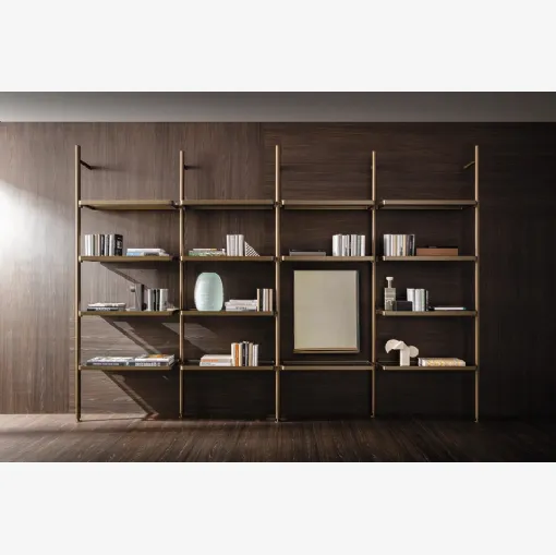 Hector bookcase in aluminum by Molteni & C