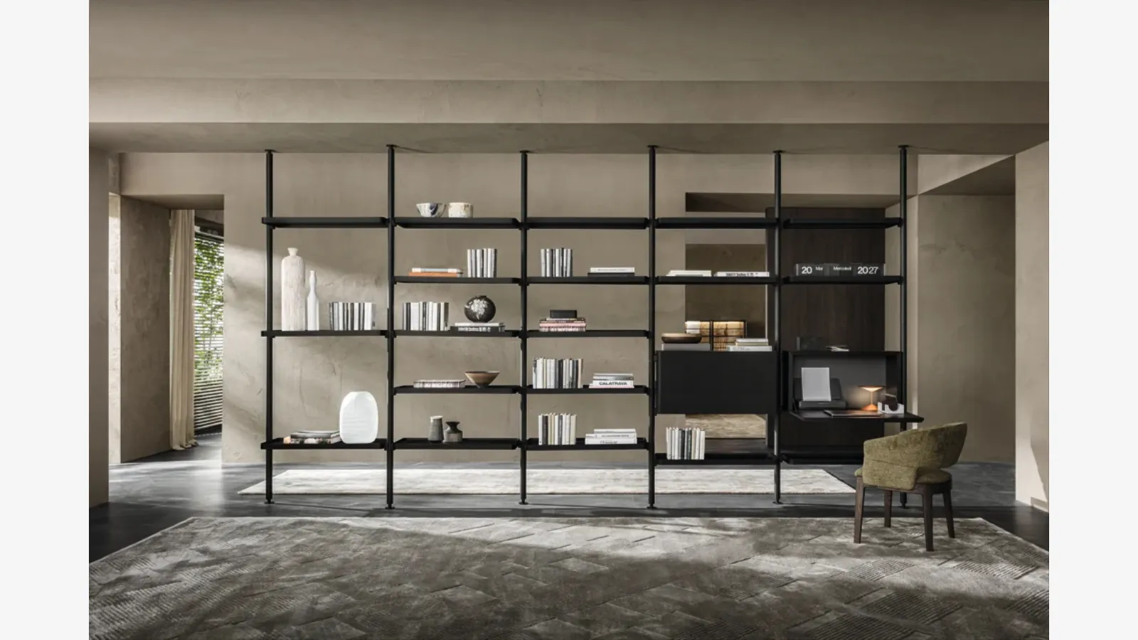 Hector wooden partition bookcase by Molteni & C