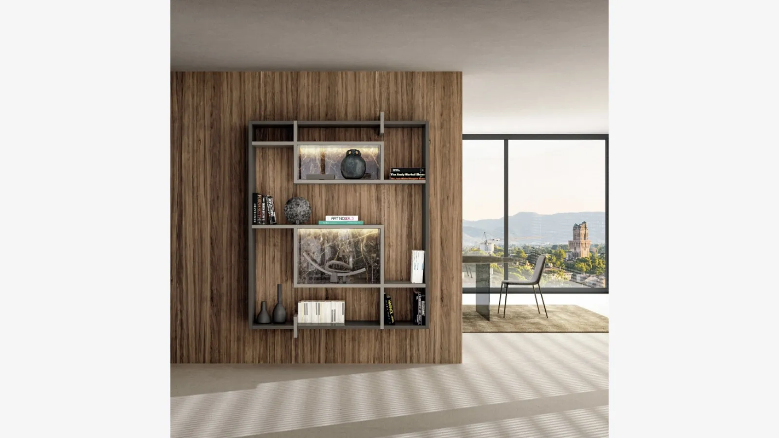LagoLinea 2611 suspended bookshelf by Lago