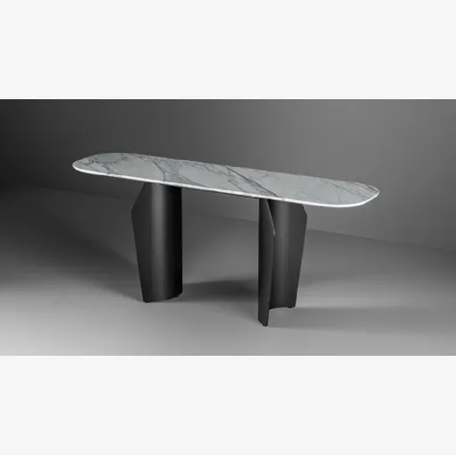 Mobile entrance Flame Console in Bonaldo Marble