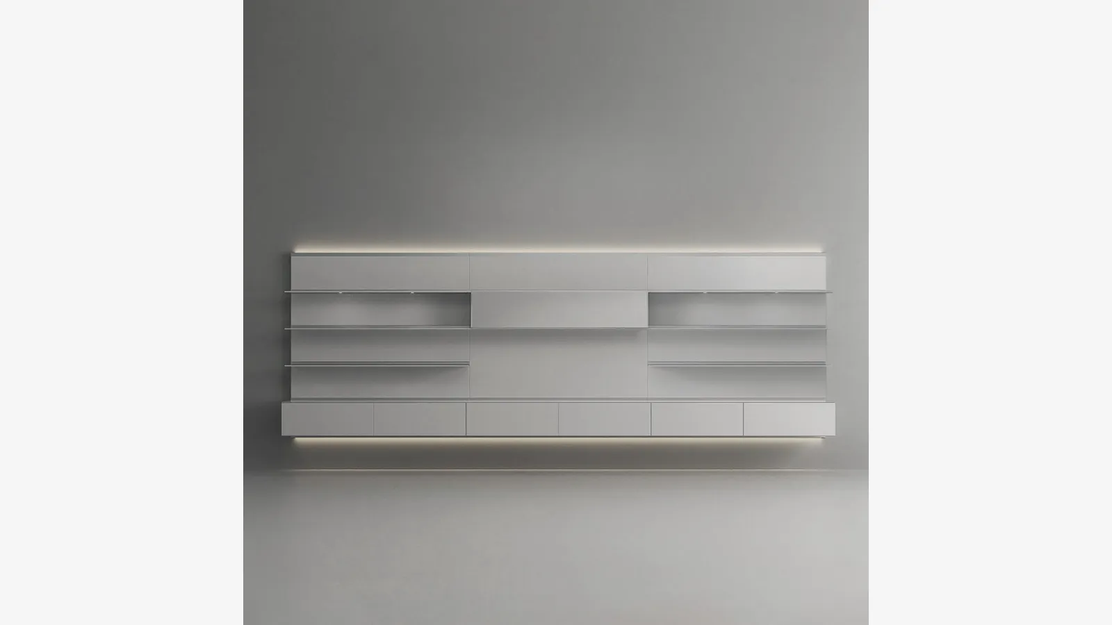 Abacus Light Grey Equipped Wall by Rimadesio