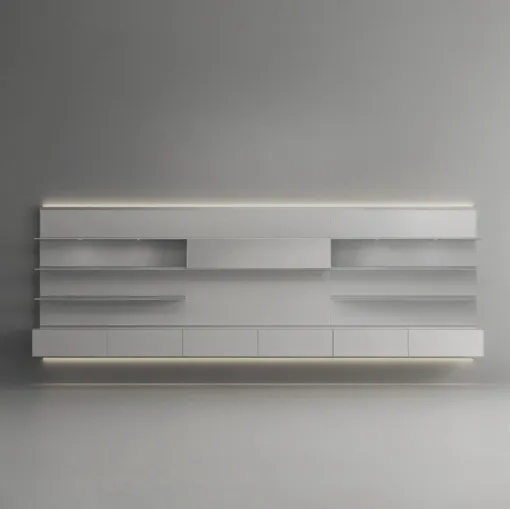 Abacus Light Grey Equipped Wall by Rimadesio