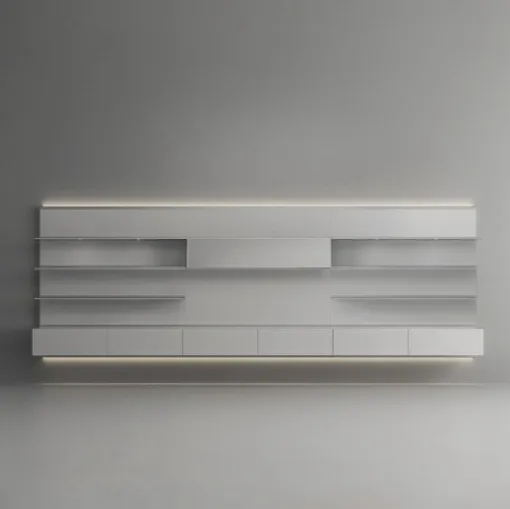 Abacus Light Grey Equipped Wall by Rimadesio