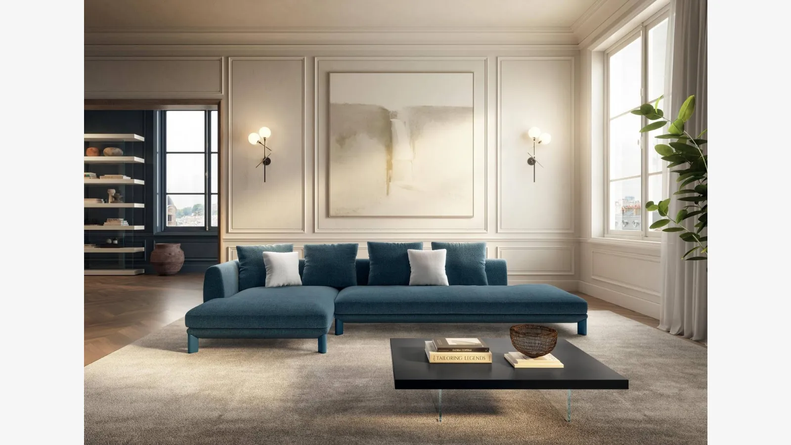 Sofa with peninsula Altana by Lago