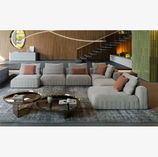 Gibson sofa with chaise longue by Cattelan Italia