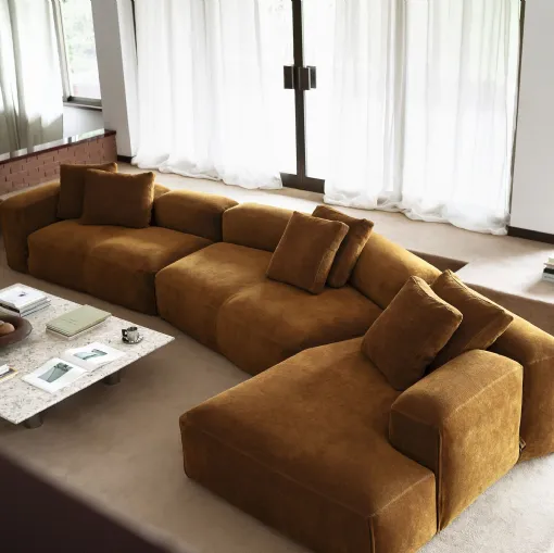 Corner sofa in padded fabric Le Mura XL by Tacchini