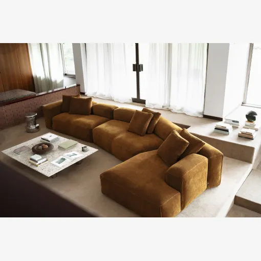 Corner sofa in padded fabric Le Mura XL by Tacchini