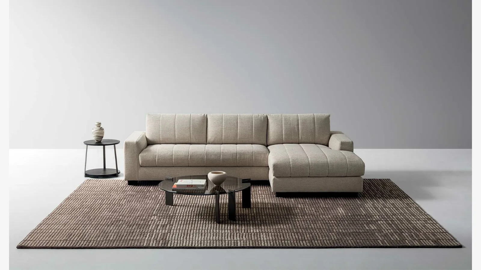 Fabric sofa with chaise longue Luvon by Ditre Italia