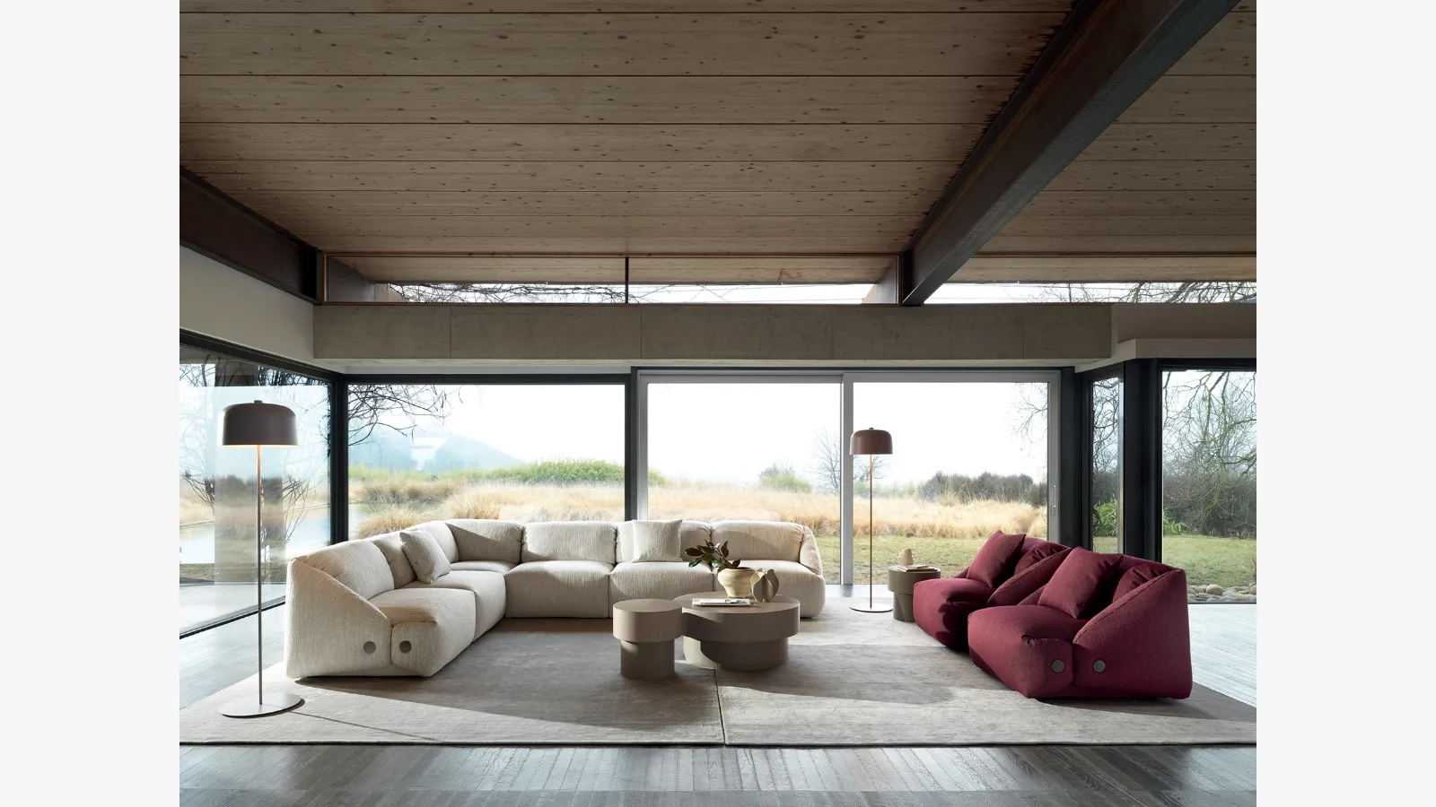 Corner sofa in Mellville fabric by Ditre Italia.