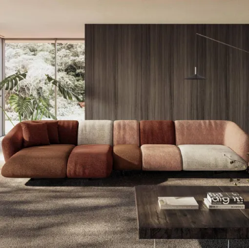 Sofa with peninsula Not Only White by Lago.