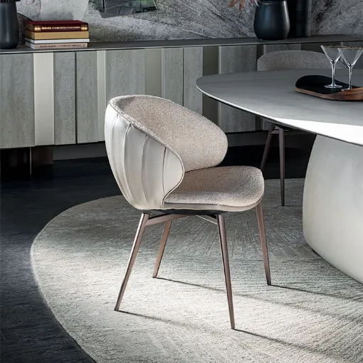 Charlotte Chair in fabric and leather by Cattelan Italia