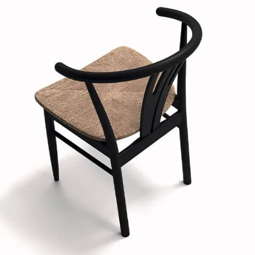 Queeny chair in black lacquered beech by Arrital