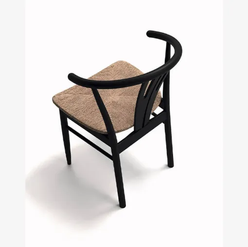 Queeny chair in black lacquered beech by Arrital
