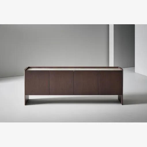 The Alicanto sideboard in wood and ceramic top with 4 doors by Bonaldo