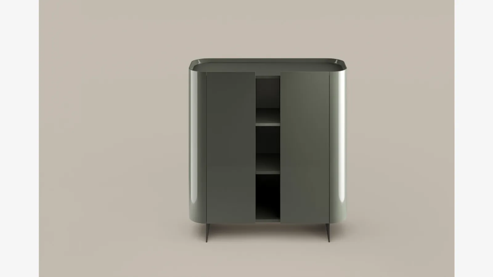 Vertical Madia Arragan in lacquered glossy wood by Bonaldo