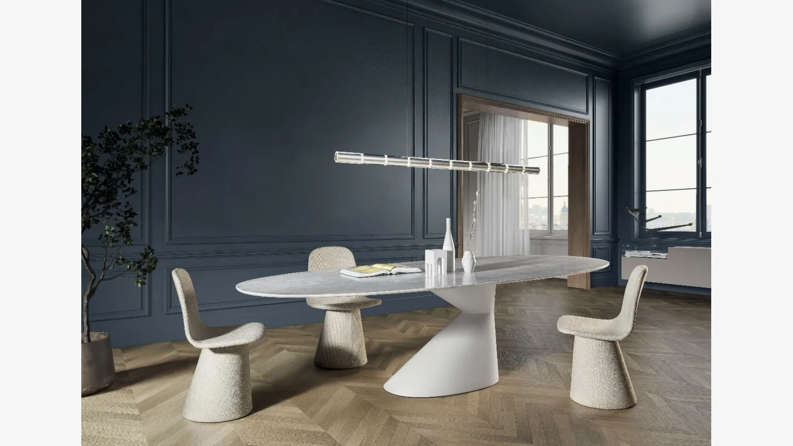 Table Chapeau 2887M in Lago marble