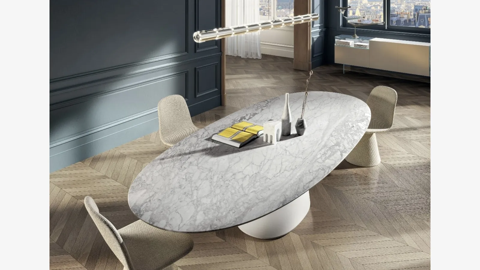 Table Chapeau 2887M in Lago marble