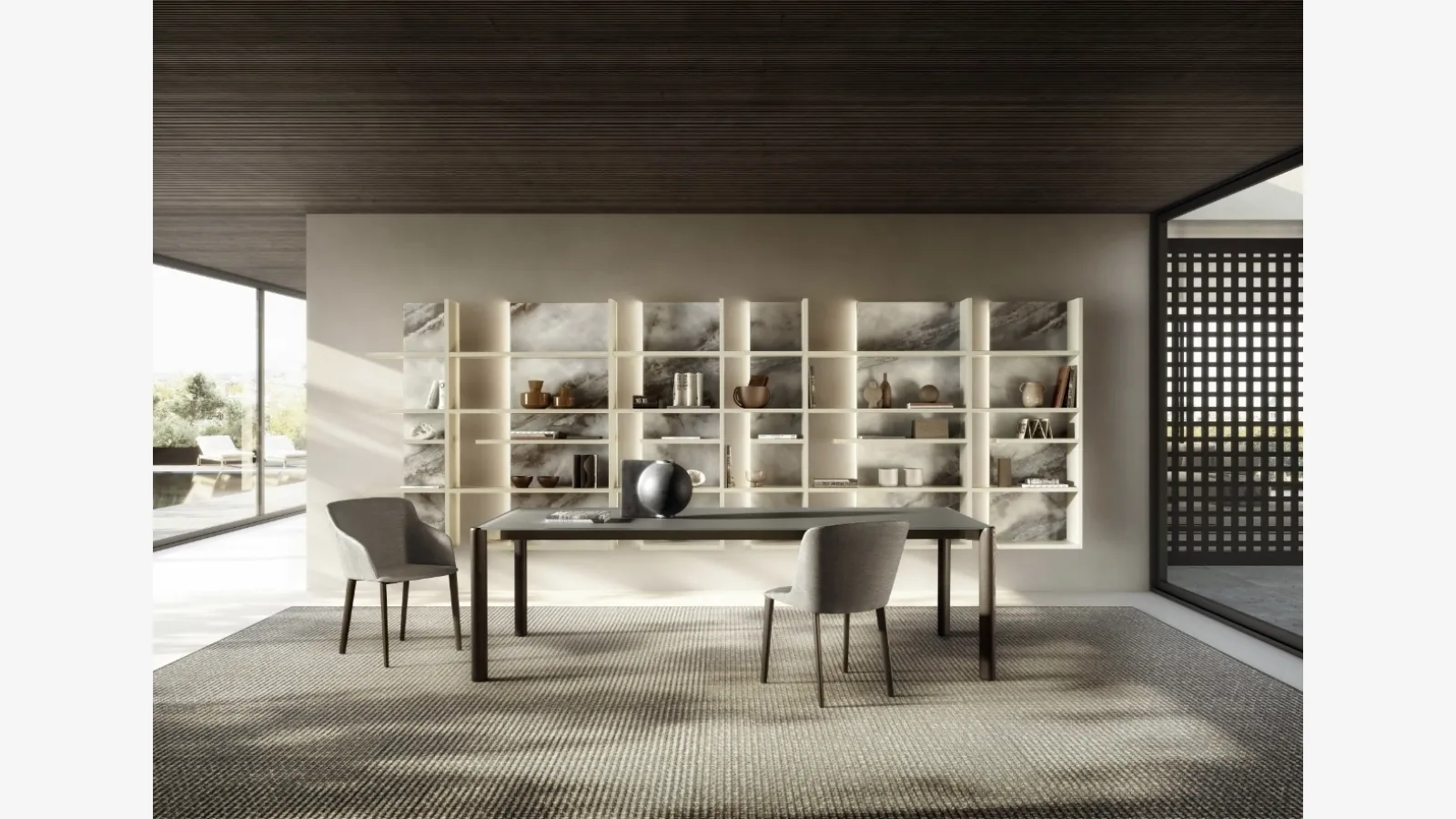 Glass table Correr Slim 2762G by Lago