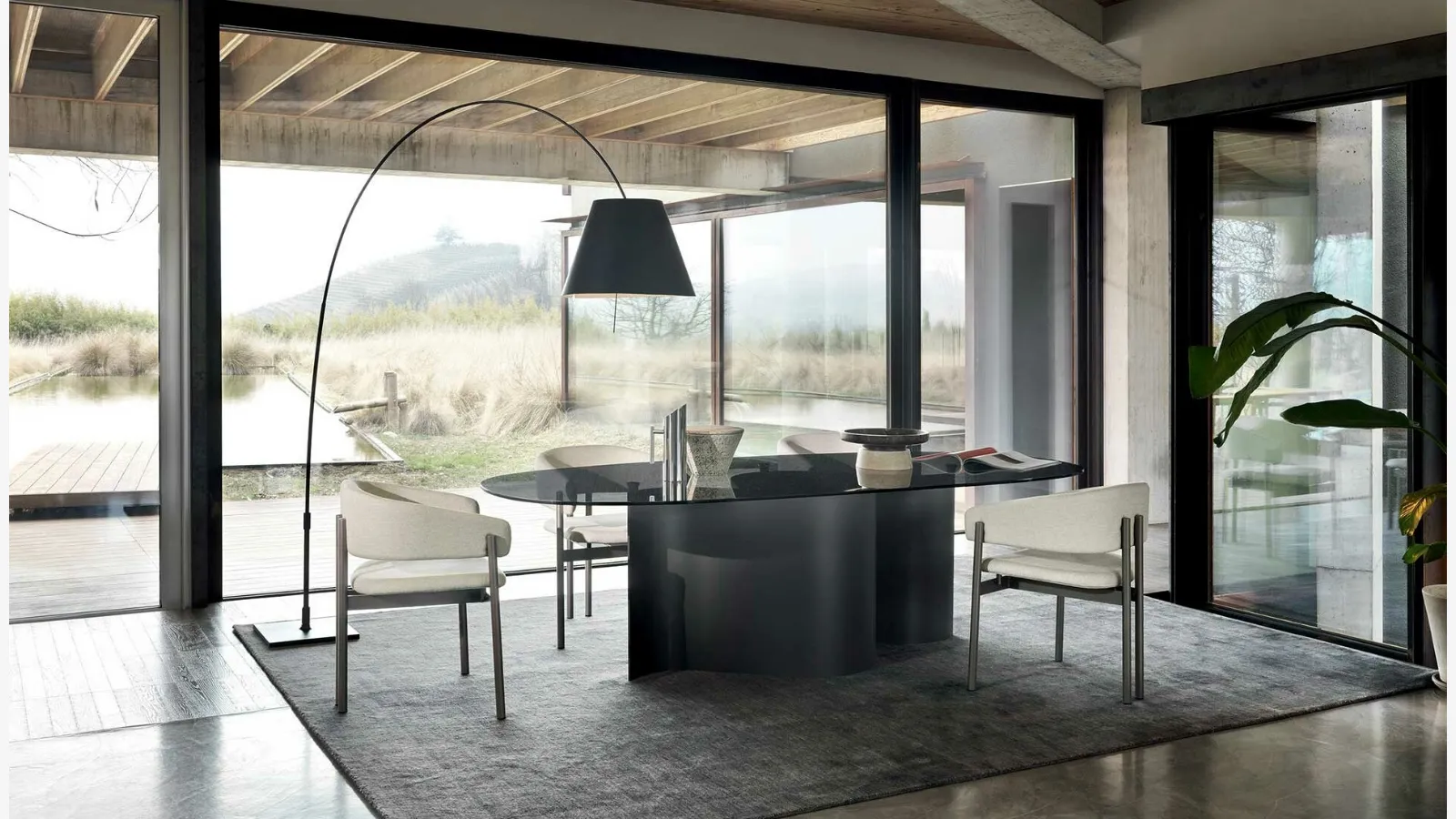 Doon table with glass top by Ditre Italia