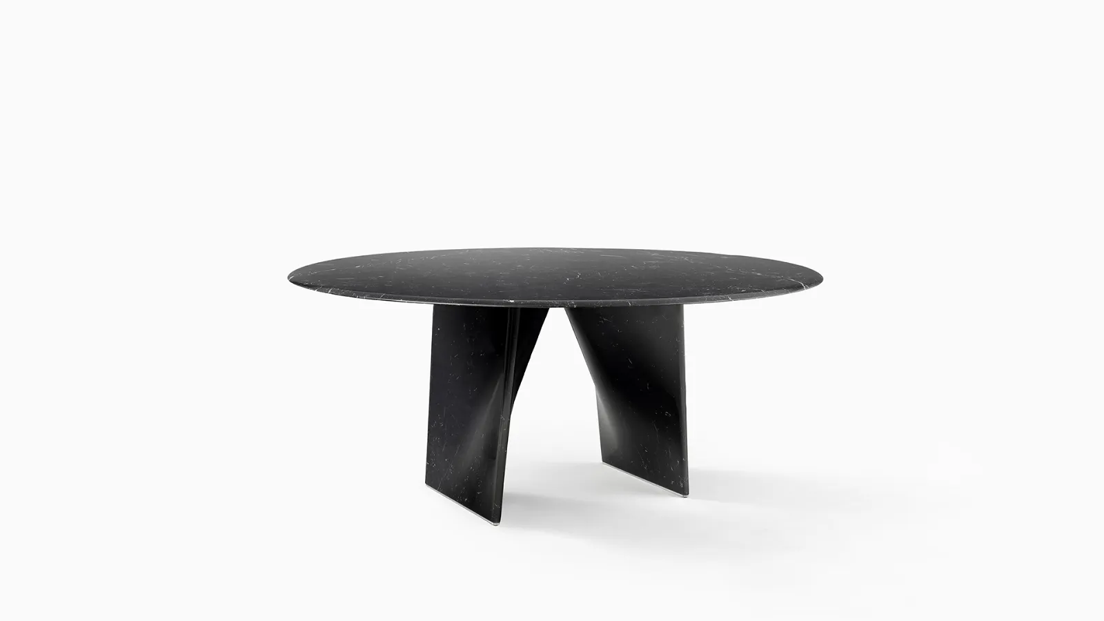 Lambda table in Nero Marquinia marble by Rimadesio