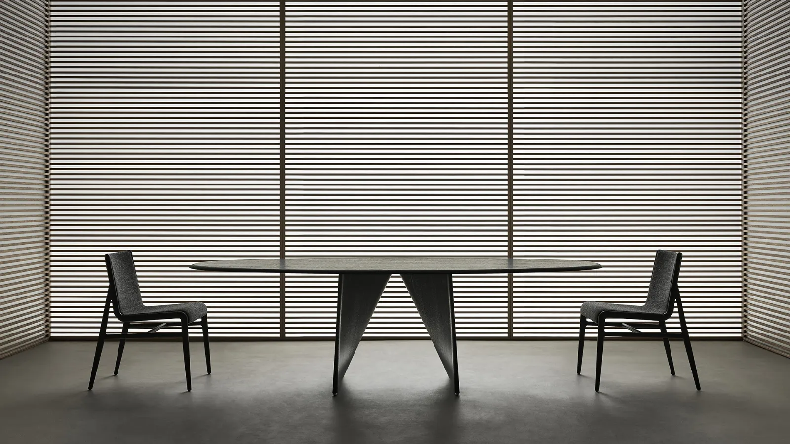 Lambda Black Oak Table by Rimadesio