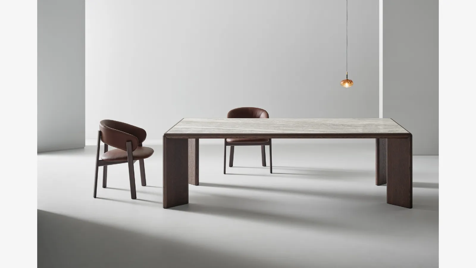 Oshi table in ceramic and wood by Bonaldo