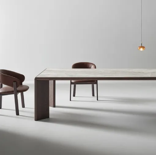 Oshi table in ceramic and wood by Bonaldo