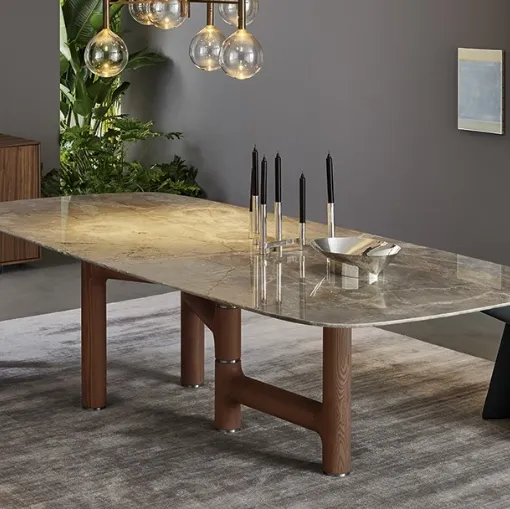 Pivot marble table by Bonaldo