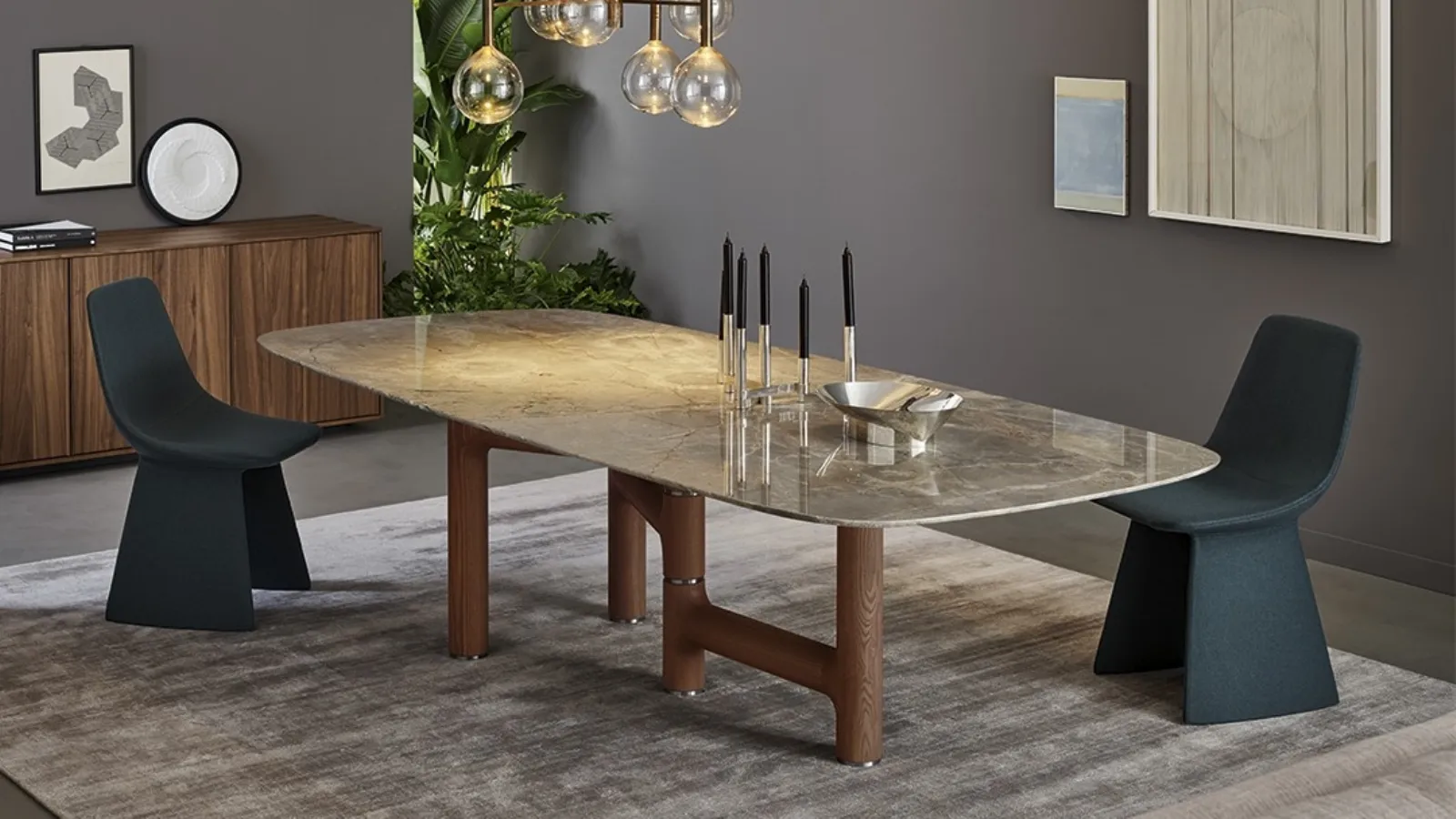 Pivot marble table by Bonaldo