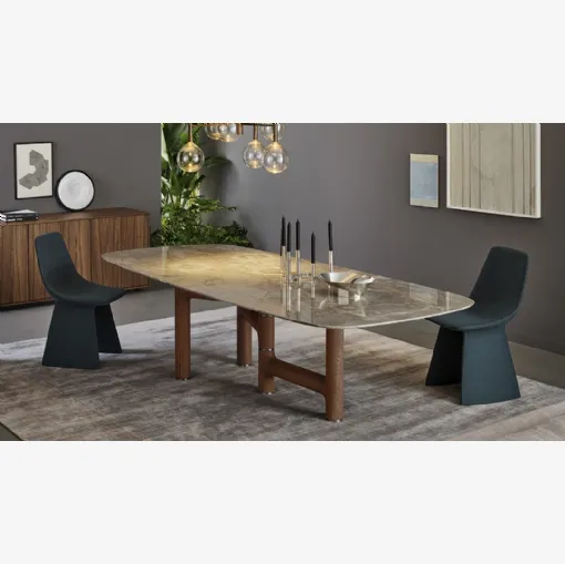 Pivot marble table by Bonaldo