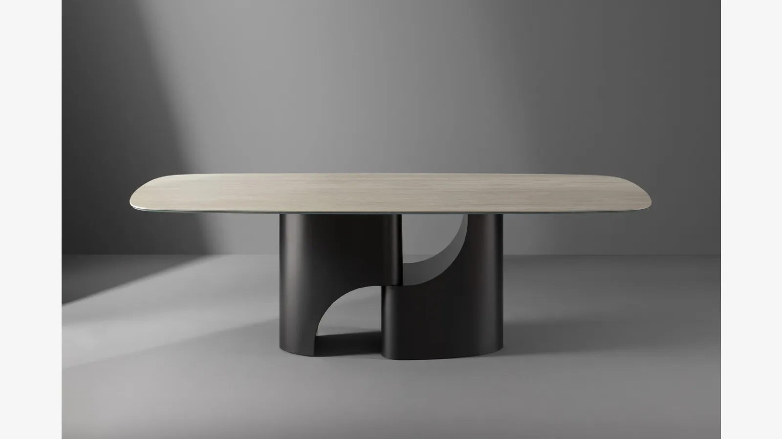 Taijitu table with ceramic top by Bonaldo.