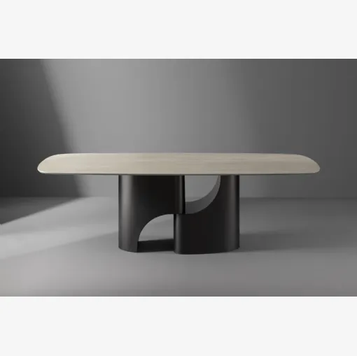 Taijitu table with ceramic top by Bonaldo.