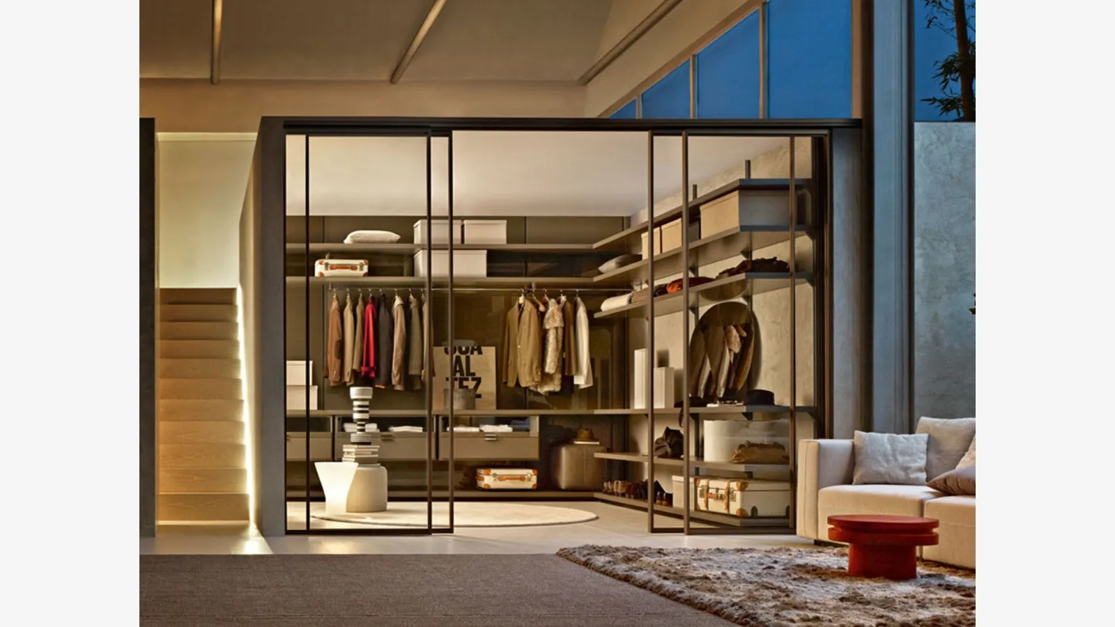 Walk-in closet with sliding doors Dwell Gliss Walk-In by Molteni & C.