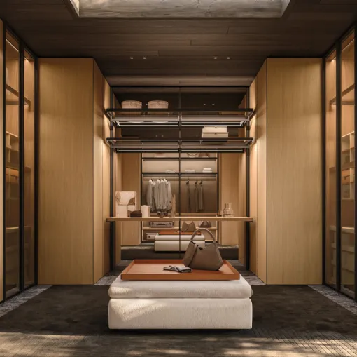 Gliss Master Walk-in Closet in Oak by Molteni & C
