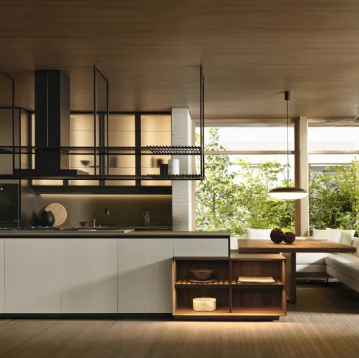 Prime Design Kitchen with Island in Peltro Lacquered by Molteni & C