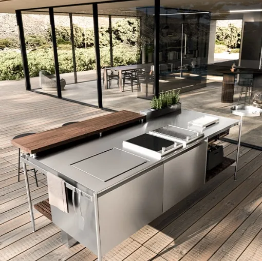 Outdoor Solaria Kitchen Island Monobloc by Arrital Design